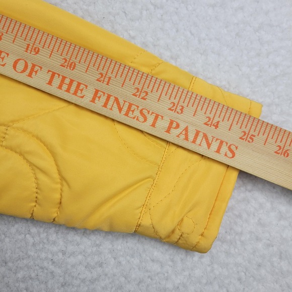 Navy Yard Jacket Mens Small Yellow Quilted Workwear Smiley Face Puffer Polyester - Picture 5 of 8